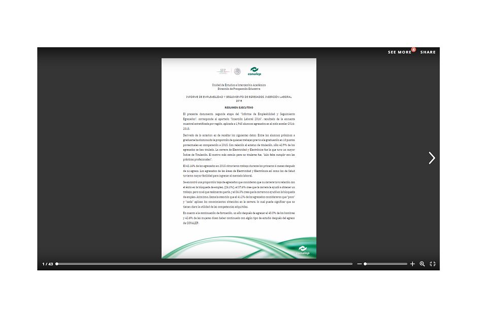Inserción Laboral. Empleabilidad y seguimiento de egresados 2016 de CONALEP